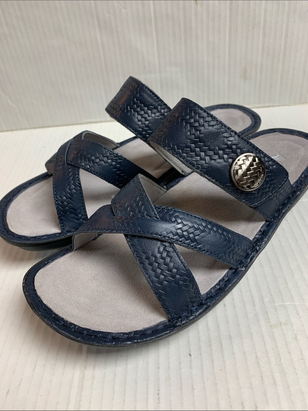 Algeria Victoriah Basketry Sandals Blue  Leather Size 41/10.5 NWOT